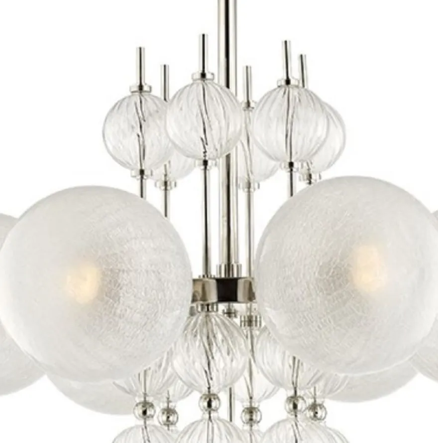 Casa Padrino Luxus Kronleuchter Silber Ø 69,2 x H. 63,5 cm - Luxus Qualität