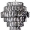 Casa Padrino Luxus Kronleuchter Grau / Silber Ø 80 x H. 80 cm - Moderner runder Kristallglas Kronleuchter - Luxus Qualität