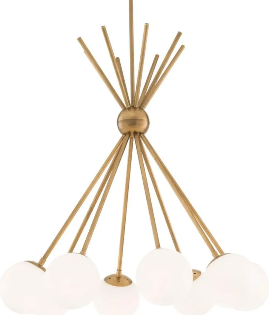 Casa Padrino Luxus Kronleuchter Antik Messing / Weiß Ø 85 x H. 84 cm - Designermöbel