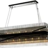 Casa Padrino Luxus Kronleuchter Silber / Dunkelbronze 126,4 x 31,8 x H. 44,5 cm - Luxus Qualität