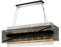 Casa Padrino Luxus Kronleuchter Silber / Dunkelbronze 126,4 x 31,8 x H. 44,5 cm - Luxus Qualität