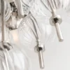 Casa Padrino Luxus Kronleuchter Silber Ø 85 x H. 82,5 cm - Moderner Metall Kronleuchter mit geriffelten spiralförmigen Hohlglaskugeln und kugelförmigen Glas Lampenschirmen