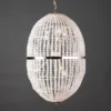 Casa Padrino Luxus Kronleuchter Messing Vernickelt Ø 50 x H. 85 cm - Handgefertigter Kronleuchter aus Messing mit Kristallbehang - Luxus Kollektion - Edel & Prunkvoll