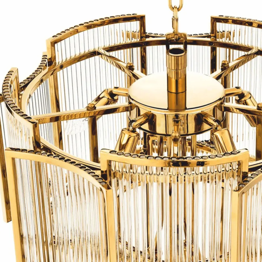 Casa Padrino Luxus Kronleuchter Gold Ø 58 x H. 84 cm - Hotel & Restaurant Kronleuchter