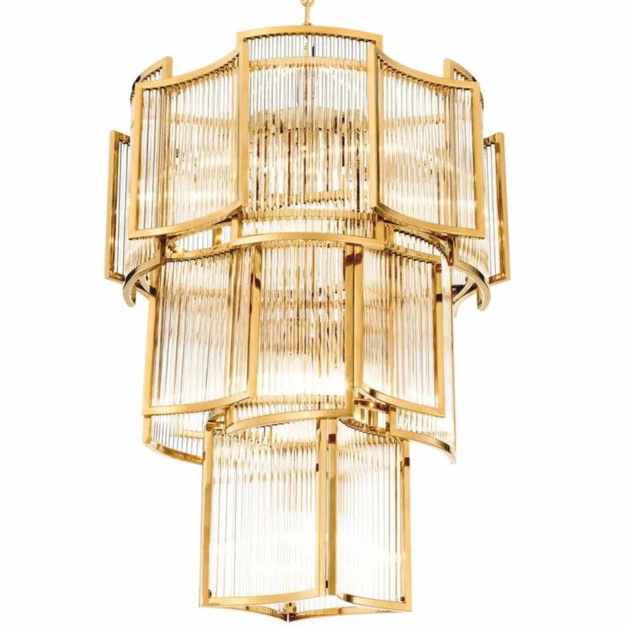 Casa Padrino Luxus Kronleuchter Gold Ø 58 x H. 84 cm - Hotel & Restaurant Kronleuchter