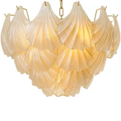 Casa Padrino Luxus Kronleuchter Champagnerfarben / Antik Messing Ø 60 x H. 42 cm