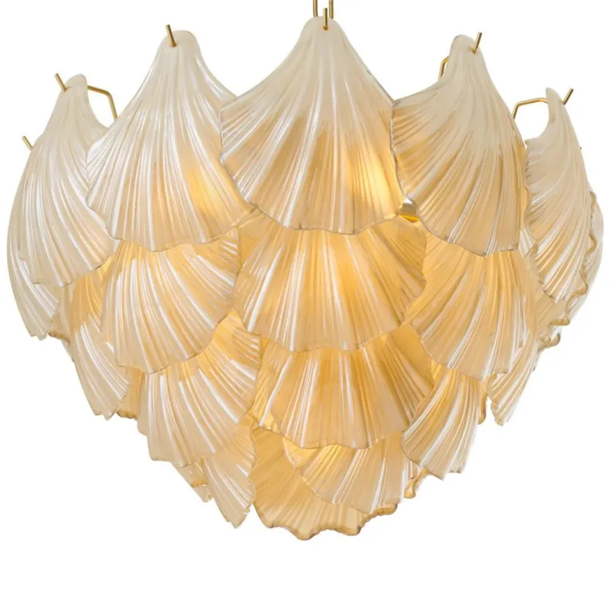 Casa Padrino Luxus Kronleuchter Champagnerfarben / Antik Messing Ø 60 x H. 42 cm