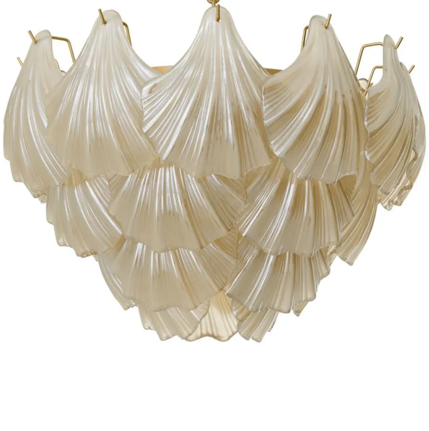 Casa Padrino Luxus Kronleuchter Champagnerfarben / Antik Messing Ø 60 x H. 42 cm