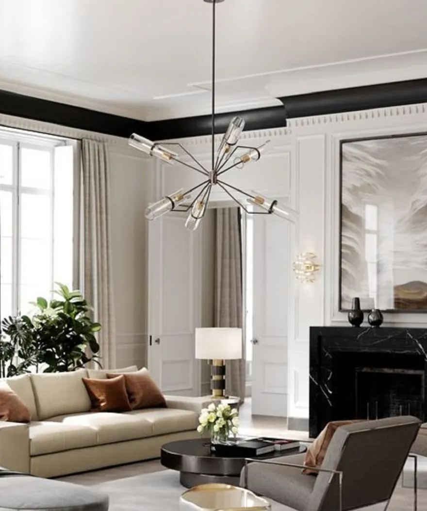 Casa Padrino Luxus Kronleuchter Bronze / Messing Ø 91,4 x H. 55,3 cm - Designer Wohnzimmer Kronleuchter - Luxus Qualität