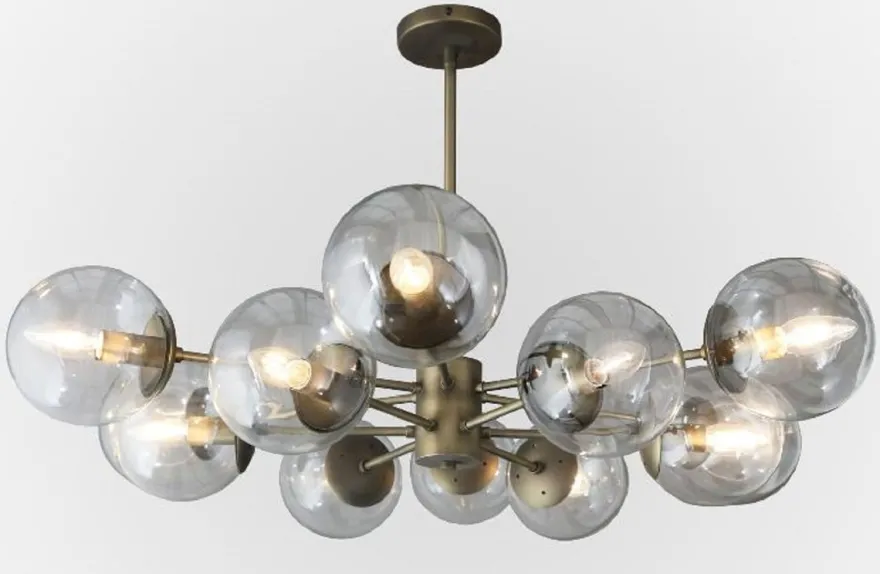 Casa Padrino Luxus Kronleuchter Bronze Ø 90 x H. 15 cm - Wohnzimmer Kronleuchter mit runden Glas Lampenschirmen - Hotel Kronleuchter - Restaurant Kronleuchter - Luxus Kollektion