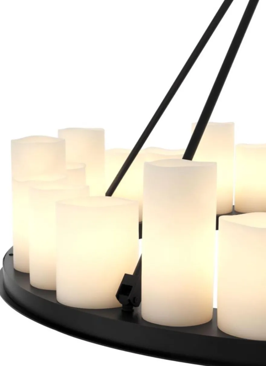 Casa Padrino Luxus Kronleuchter Schwarz 90 x H. 65 cm - Hotel Restaurant Möbel