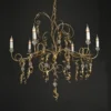 Casa Padrino Luxus Kronleuchter Antikgold Ø 100 x H. 130 cm - Handgefertigter Kronleuchter aus Schmiedeeisen mit Voluten - Luxus Kollektion - Edel & Prunkvoll