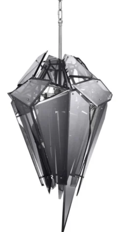 Casa Padrino Luxus Kronleuchter Silber / Schwarz Ø 47 x H. 97 cm - Designermöbel