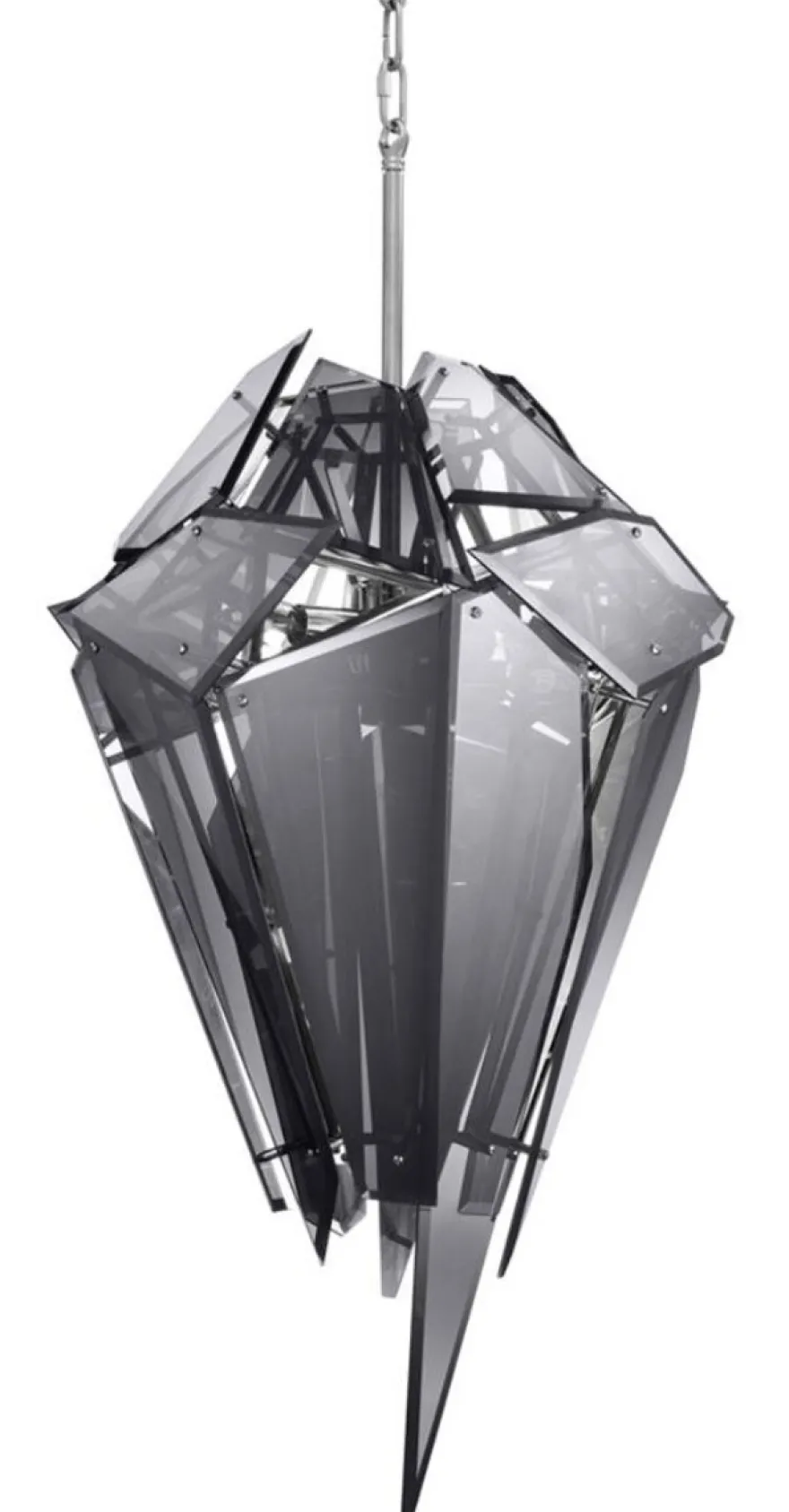 Casa Padrino Luxus Kronleuchter Silber / Schwarz Ø 47 x H. 97 cm - Designermöbel