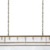 Casa Padrino Luxus Kronleuchter Antik Messingfarben 140 x 40 x H. 33 cm - Rechteckiger Hotel & Restaurant Kronleuchter - Luxus Kollektion