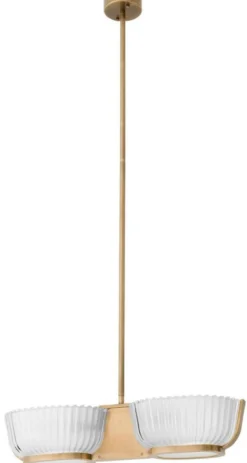 Casa Padrino Luxus Kronleuchter Vintage Messing 67,5 x 24,5 x H. 142,5 cm - Wohnzimmer Kronleuchter - Hotel Kronleuchter - Restaurant Kronleuchter - Luxus Qualität - Luxus Möbel