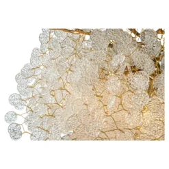 Casa Padrino Luxus Kronleuchter Silber / Grau Ø 61,8 x H. 44,5 cm - Runder Metall Kronleuchter mit Lampenschirmen - Wohnzimmer Kronleuchter - Luxus Leuchten - Luxus Möbel - Luxus Interior