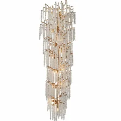 Casa Padrino Luxus Kronleuchter Gold Ø 60 x H. 200 cm - Wohnzimmer Kronleuchter