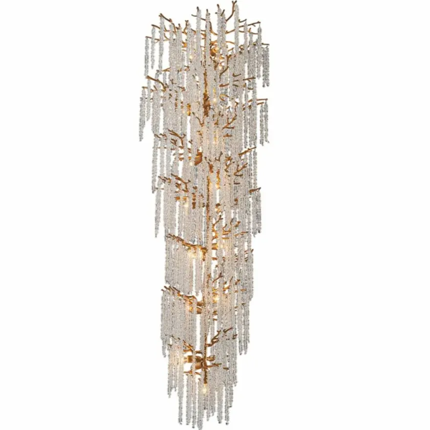 Casa Padrino Luxus Kronleuchter Gold Ø 60 x H. 200 cm - Wohnzimmer Kronleuchter