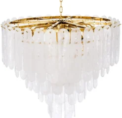 Casa Padrino Luxus Kronleuchter Gold Ø 85 x H. 73 cm - Hotel & Restaurant Kronleuchter mit Mattglas