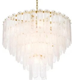 Casa Padrino Luxus Kronleuchter Gold Ø 85 x H. 73 cm - Hotel & Restaurant Kronleuchter mit Mattglas