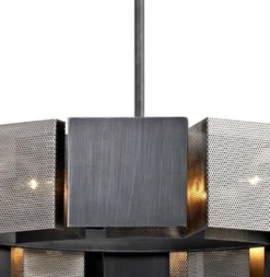 Casa Padrino Luxus Kronleuchter Graphit / Silber Ø 92,1 x H. 18,4 cm - Luxus Kollektion