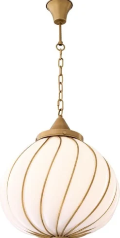 Casa Padrino Luxus Kronleuchter Antik Messingfarben / Weiß Ø 43 x H. 50 cm - Luxus Kollektion