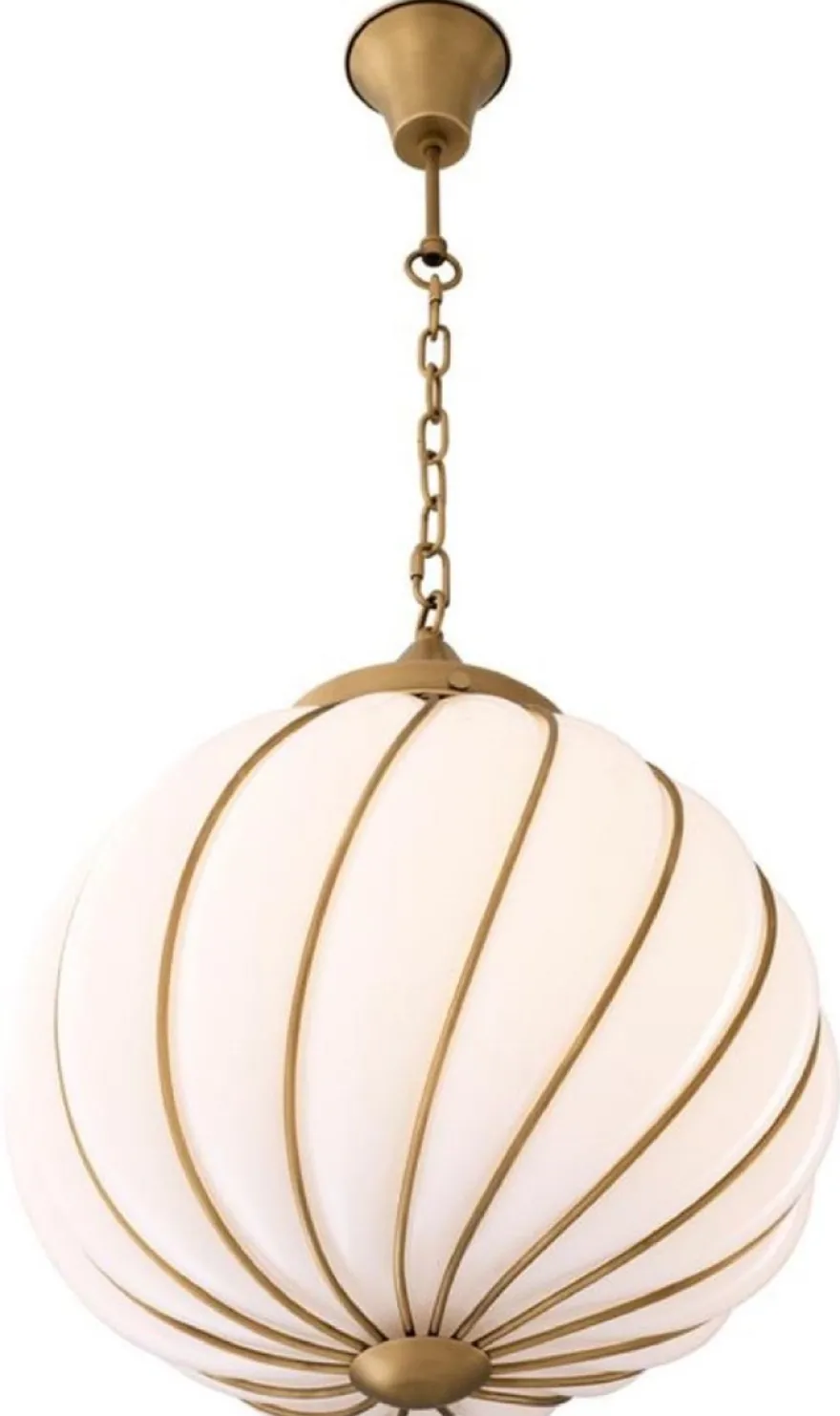 Casa Padrino Luxus Kronleuchter Antik Messingfarben / Weiß Ø 43 x H. 50 cm - Luxus Kollektion
