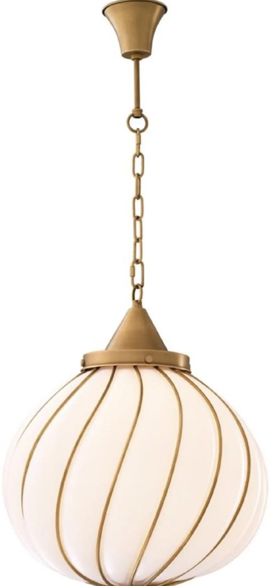 Casa Padrino Luxus Kronleuchter Antik Messingfarben / Weiß Ø 43 x H. 50 cm - Luxus Kollektion
