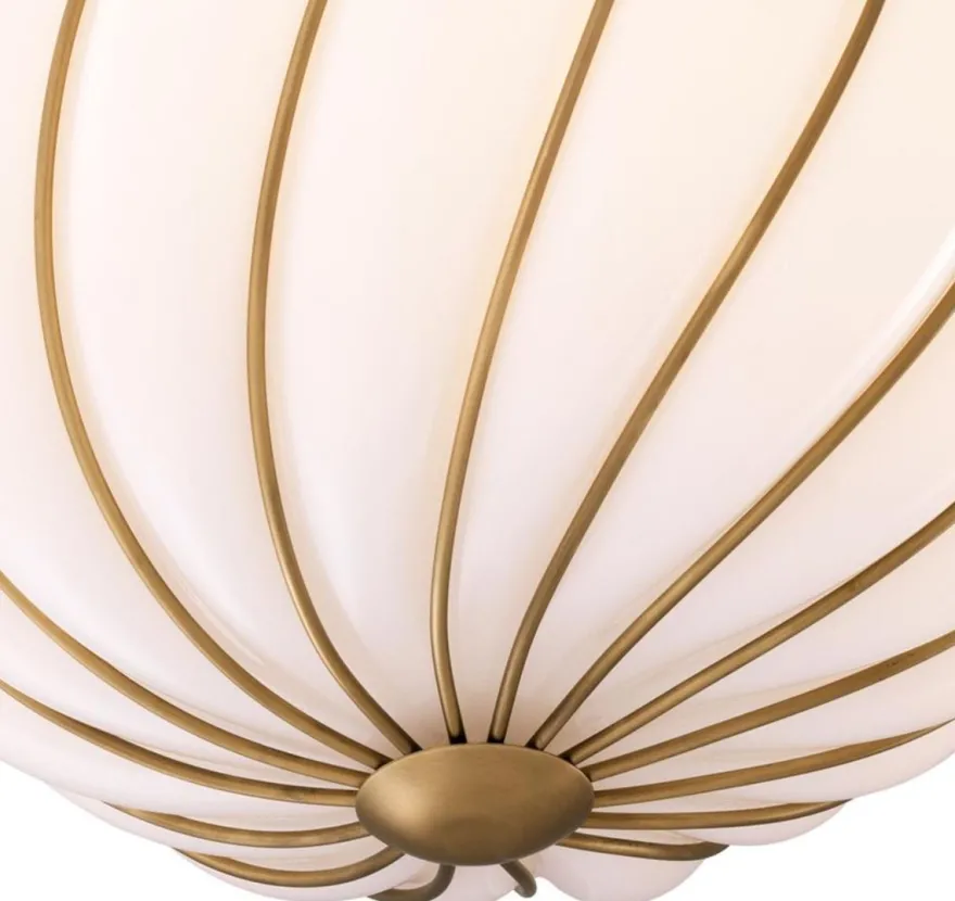 Casa Padrino Luxus Kronleuchter Antik Messingfarben / Weiß Ø 43 x H. 50 cm - Luxus Kollektion