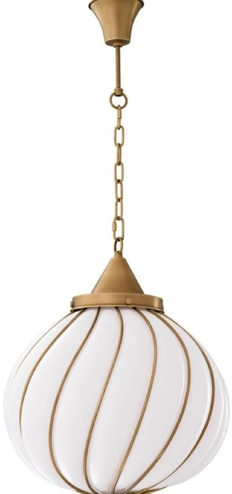 Casa Padrino Luxus Kronleuchter Antik Messingfarben / Weiß Ø 43 x H. 50 cm - Luxus Kollektion