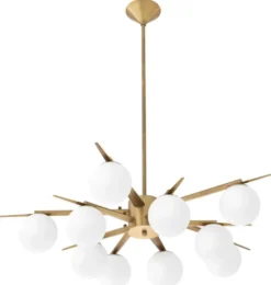Casa Padrino Luxus Kronleuchter Antik Messingfarben / Weiß Ø 90 x H. 20 cm - Luxus Möbel