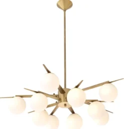 Casa Padrino Luxus Kronleuchter Antik Messingfarben / Weiß Ø 90 x H. 20 cm - Luxus Möbel