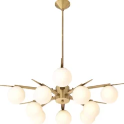 Casa Padrino Luxus Kronleuchter Antik Messingfarben / Weiß Ø 90 x H. 20 cm - Luxus Möbel