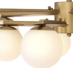 Casa Padrino Luxus Kronleuchter Antik Messingfarben / Weiß Ø 90 x H. 20 cm - Luxus Möbel