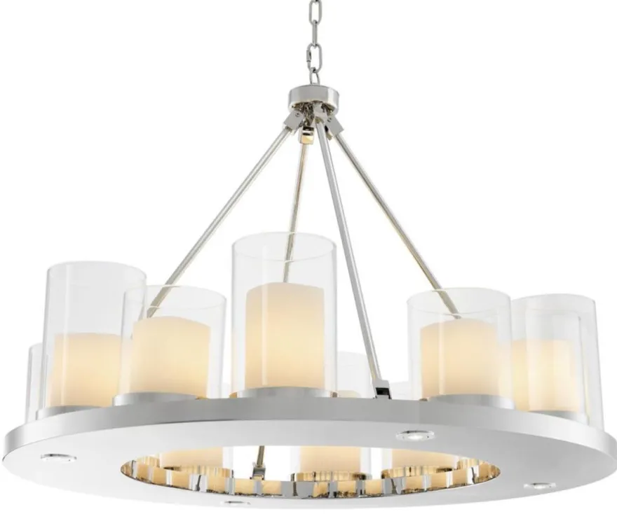 Casa Padrino Luxus Kronleuchter in silber 90 x H. 65 cm - Hotel Restaurant Kollektion