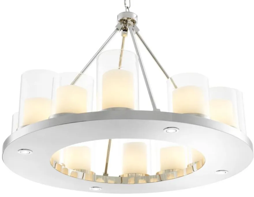 Casa Padrino Luxus Kronleuchter in silber 90 x H. 65 cm - Hotel Restaurant Kollektion