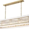 Casa Padrino Luxus Kronleuchter Antik Messingfarben 140,5 x 39 x H. 27 cm - Rechteckiger Hotel & Restaurant Kronleuchter - Luxus Kollektion