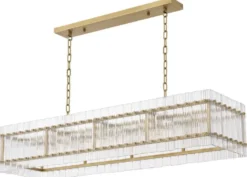 Casa Padrino Luxus Kronleuchter Antik Messingfarben 140,5 x 39 x H. 27 cm - Rechteckiger Hotel & Restaurant Kronleuchter - Luxus Kollektion