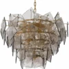 Casa Padrino Luxus Kronleuchter Antik Messing / Grau Ø 80 cm - Luxus Qualität