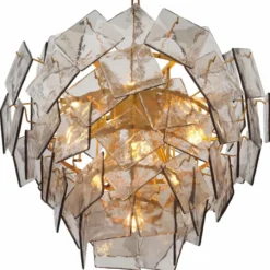 Casa Padrino Luxus Kronleuchter Antik Messing / Grau Ø 80 cm - Luxus Qualität