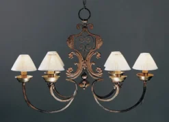 Casa Padrino Luxus Kronleuchter Rostbraun B. 120 x H. 80 cm - Handgefertigter Kronleuchter aus Schmiedeeisen - Luxus Kollektion - Edel & Prunkvoll