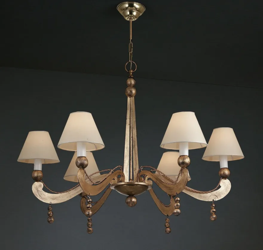 Casa Padrino Luxus Kronleuchter Antikgold B. 75 x H. 85 cm - Handgefertigter Kronleuchter aus Schmiedeeisen - Luxus Kollektion - Edel & Prunkvoll
