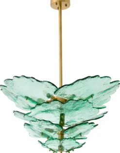 Casa Padrino Luxus Kronleuchter Grün / Antik Messing Ø 83 cm