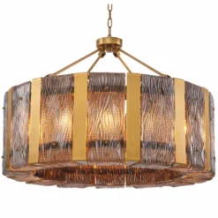 Casa Padrino Luxus Kronleuchter Antik Messing / Grau Ø 91 cm - Luxus Qualität