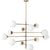 Casa Padrino Luxus Kronleuchter Antik Messingfarben / Weiß Ø 122 x H. 69 cm - Luxus Qualität