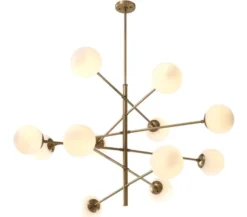 Casa Padrino Luxus Kronleuchter Antik Messingfarben / Weiß Ø 122 x H. 69 cm - Luxus Qualität
