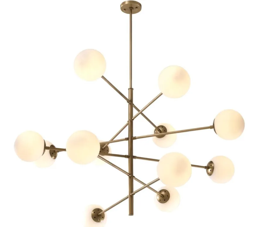 Casa Padrino Luxus Kronleuchter Antik Messingfarben / Weiß Ø 122 x H. 69 cm - Luxus Qualität