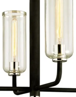 Casa Padrino Luxus Kronleuchter Schwarz / Silber 73 x 73 x H. 45,7 cm - Kronleuchter mit Glas Lampenschirmen