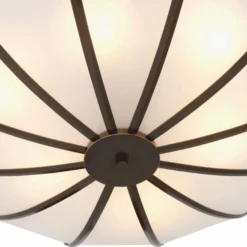 Casa Padrino Luxus Kronleuchter Bronze / Weiß 80 cm - Luxus Möbel - Luxus Interior